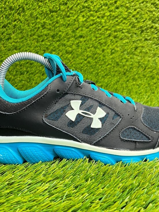 Under Armour Shoes - Under Armour Micro G Assert 5 Womens Size 8 Black Blue Running Shoes Sneakers